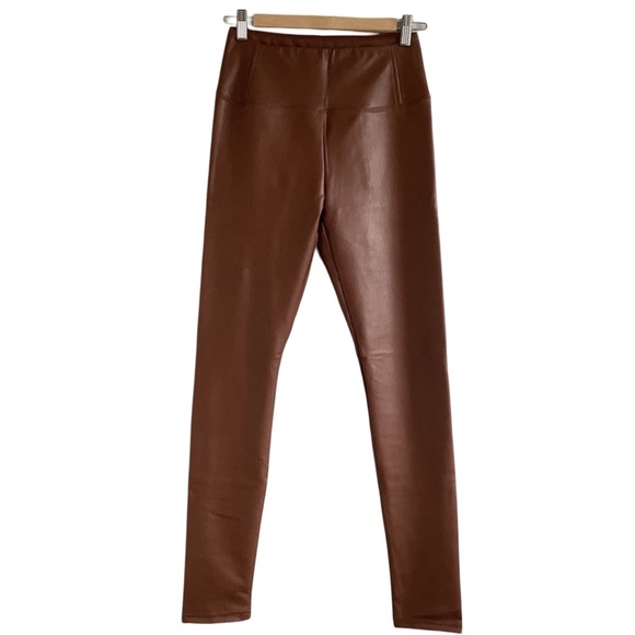 7 For All Mankind Brown Leggings Sleek Fit - Picture 2 of 4